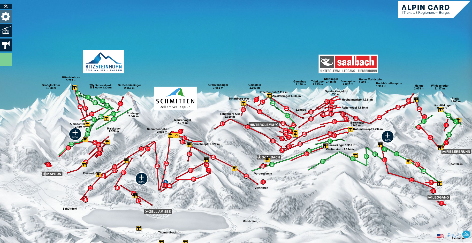 Pistenplan Zell am See Kaprun